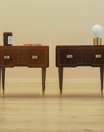 Dwie szafki nocne, fornir mahoniowy, Włochy, lata 70., Przetwory design