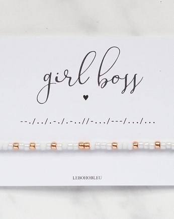 GIRL BOSS Morse Code Bracelet, Le Boho Bleu