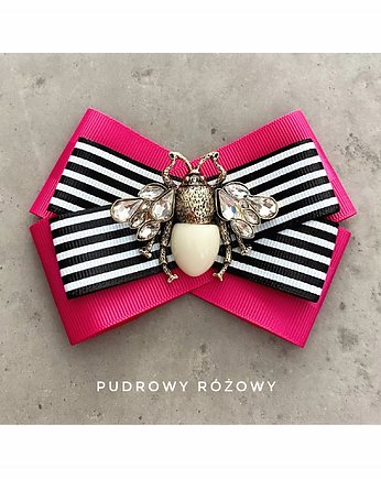 Fuksjowa  Brosza z Owadem NOWOŚĆ, Pudrowy Różowy