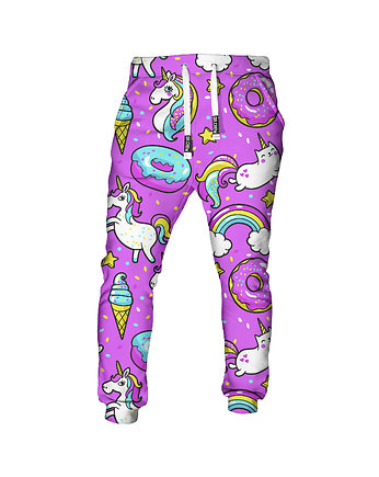 DR.CROW Damskie Spodnie Fullprint Unicorn Confetti, DrCrow