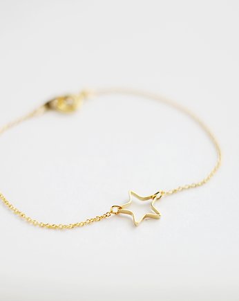 16k Gold Plated Open Star Bracelet, Le Boho Bleu