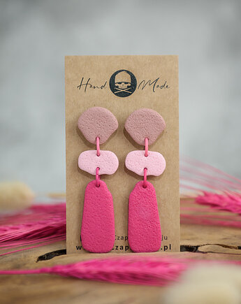 Kolczyki Tamara - różowo, LaCzapaKabra.biju