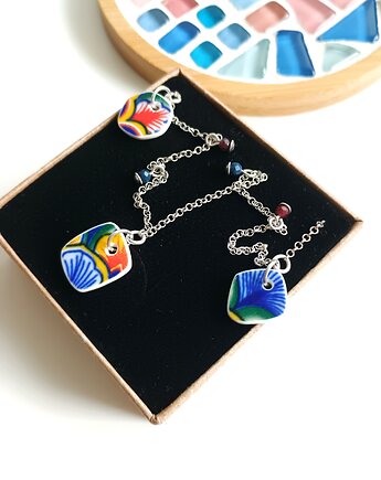 Kolia orient + rubiny & szafiry, biżuteria z talerzy