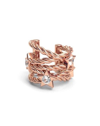 Nausznica  DIAMOND STARS -srebro,złoto,róż, ISSI Jewelry
