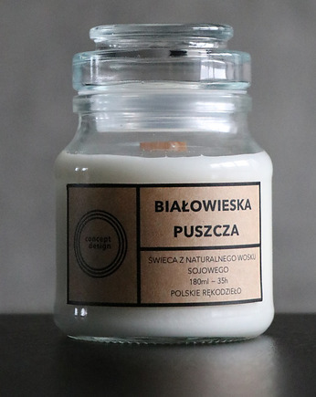 Świeca z wosku sojowego Białowieska Puszcza, Concept Design