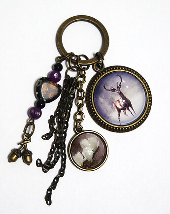 Breloczek - Jeleń, magnolia, żołądź, yenoo