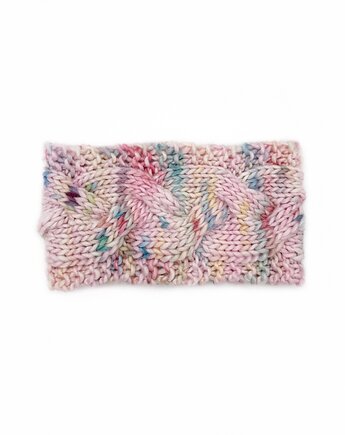 Kolorowa wełniana opaska w warkocze, Holy Alpaca Knit