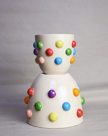Osłonka ceramiczna DOTS mini, Naturalnie, Z Gliny