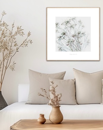 Gipsówka kwiaty obraz do domu / Fine Art Pint, Margo Hupert