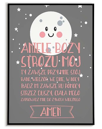 PLAKAT MODLITWA komunia /chrzest dla dziecka, Bajkowe Obrazki