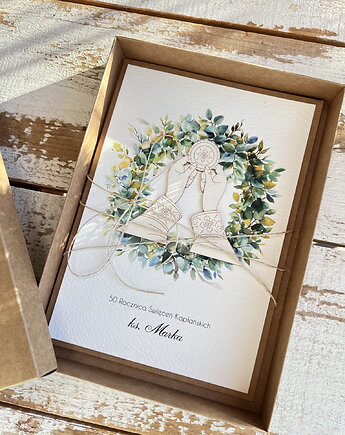 Kartka z okazji rocznicy święceń kapłańskich z personalizacją, sorte