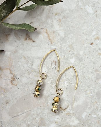Unikat-Kolczyki CLOISONNE gold- srebro złocone, ISSI Jewelry