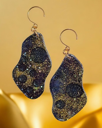 UNIKATOWE  kolczyki z żywicy : kolekcja QUEEN OF THE NIGHT II, kaktusia