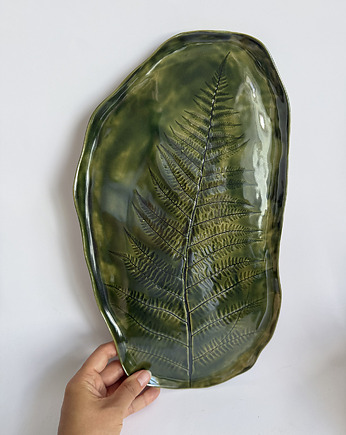 Duża piękna patera z kolekcji FERN, patera natura, paproć, Joanna Serafin design