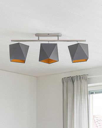 Nowoczesna 3-punktowa lampa sufitowa do salonu DETROIT GOLD, LYSNE
