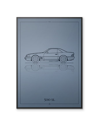 Plakat Motoryzacja - Mercedes 500SL, Peszkowski Graphic