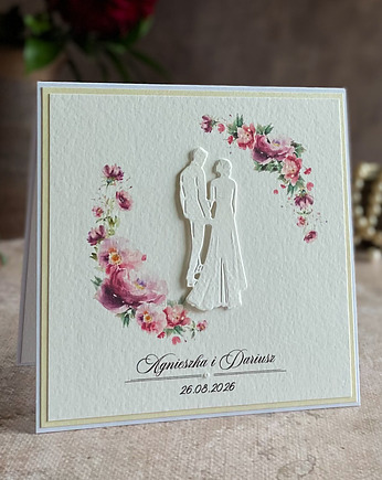 Kartka ślubna w ozdobnej kopercie, WP34a, Anna Art and Crafts
