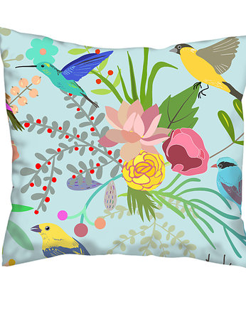 Poduszka full print, kwiaty i ptaki, Love Life and Forest