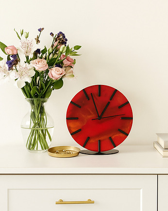 Zegar z żywicy epoksydowej, elegancka dekoracja na biurko lub do salonu, FantasticJewelry