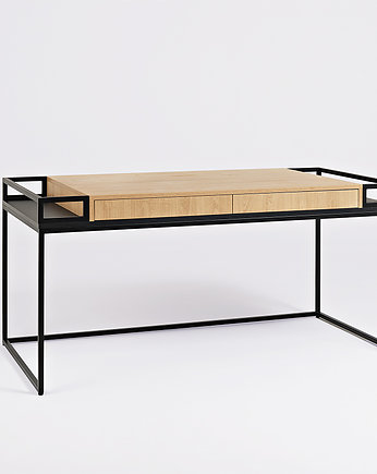 Designerskie nowoczesne biurko K16 - dąb, czarny  - 160 cm, CustomForm