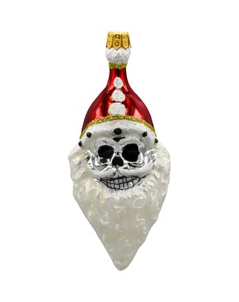 Bombka choinkowa: Czaszka Świętego Mikołaja: biała, Syn Bombkarza