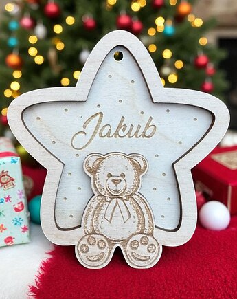 Bombka Gwiazdka z Imieniem Miś, STREET WOOD