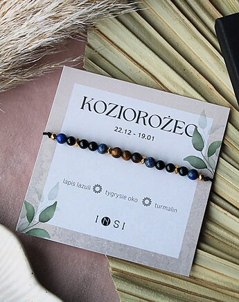 Bransoletka zodiakalna KOZIOROŻEC z kamieni naturalnych, INSI