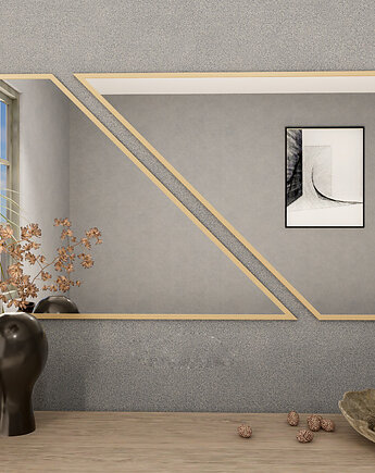Drewniane duże lustro ścienne 50x90cm - Złota Rama, Nilla Home