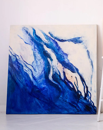 Obraz na płótnie ręcznie malowany  The Sound of the Waves 100x100 cm, My Moment