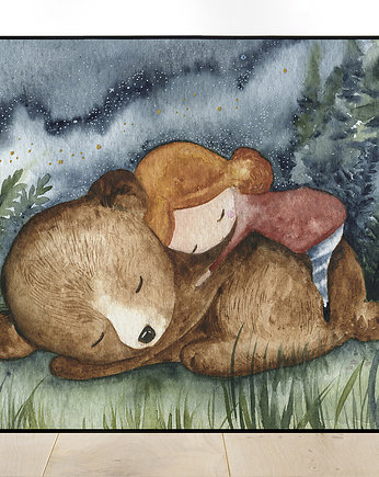 Plakat A3 "Sleeping with bear", Pookys world
