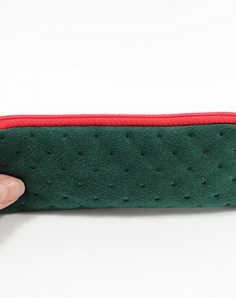 Piórnik kosmetyczka etui Zielone do torebki do szkoły, RękaProduction