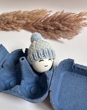 Czapeczka z pomponem  na jajka wielkanocne  - 1 szt., Kocie Motki