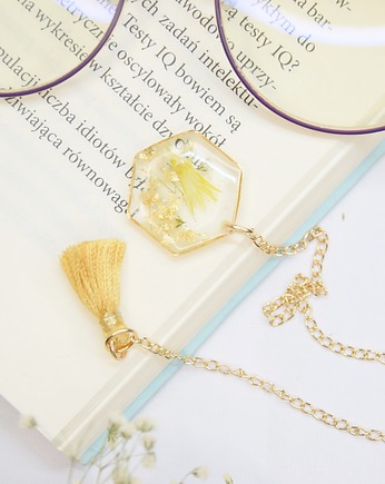 Biżuteryjna Zakładka do książki - żółta, Bookova