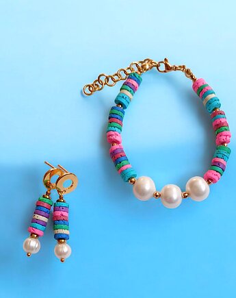 RAZEM TANIEJ! bransoletka i kolczyki SUMMER collection, kaktusia