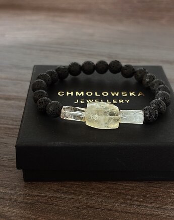 Bransoletka męska Cytryn i Lawa, Chmolowska Jewellery