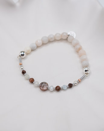 Bransoletka z Turmalinem Jadeitem i Agatem, w hand works