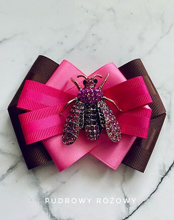 Brosza z cudnym Owadem z kryształków pink  New Jesień, Pudrowy Różowy
