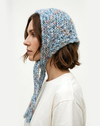 Chustka na głowę - szary melanż, OTULIBABKI