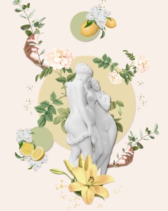 Plakat, kolaż Lemon Tree rzeźbą, zfragmentow