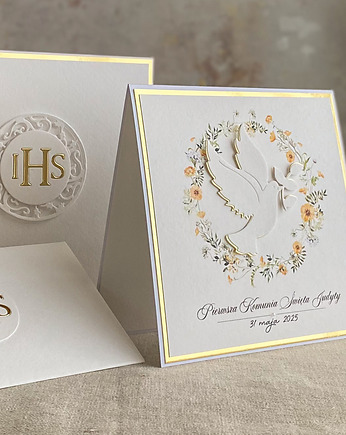 Kartka na komunię z pudełkiem i kopertą, 76G