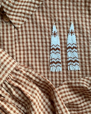 Kolczyki boho hippie etno koraliki szklane, Radoshka