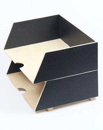 Organizer biurkowy - 2 wysokie tacki na dokumenty A4, Clock Wood Studio