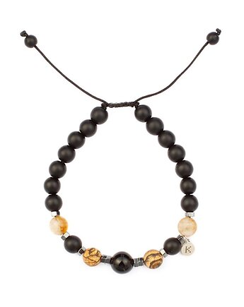 Męska bransoletka na obfitość na sznurku, Kulka Bransoletki