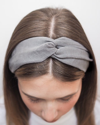 Lniana opaska supeł do włosów True Gray, so linen!