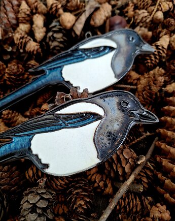 Ceramiczny ptak 2 sztuki dekoracja ścienna