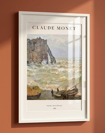 PLAKAT Monet, sztorm obraz, sztuka ścienna, pejzaż morski, black dot studio