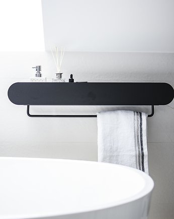 Półka łazienkowa metalowa loftowa czarna 90 cm, lofthomedesign