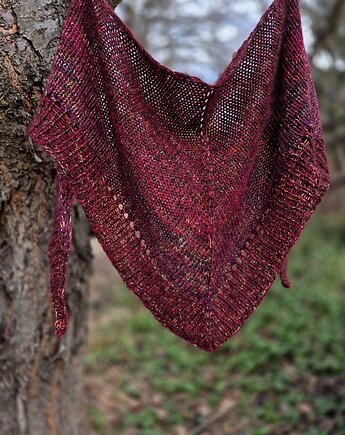 Buraczana / chusta, agat handmade