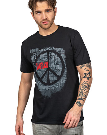 T-shirt męski UNDERWORLD Peace czarny, UNDERWORLD