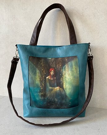 Duża torba na ramię - z serii Duchy lasu, PRACOWNIA 166